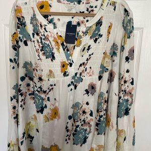 NEW Lucky Brand Plus Boho Tunic Blouse